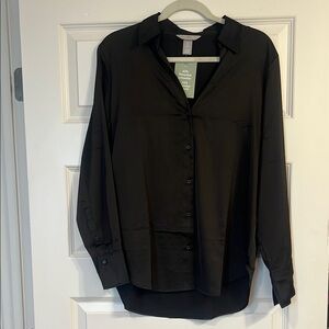 NWT H&M Black Button-Up Blouse